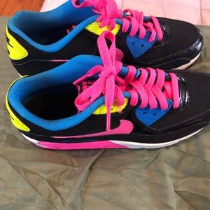 black pink and green air max